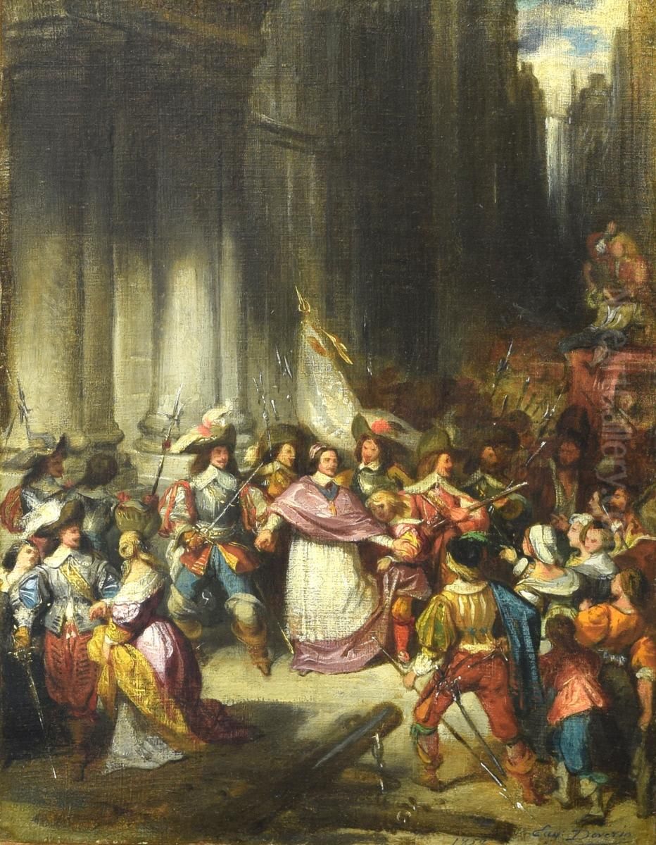 The Assassination Oil Painting by Eugene Francois Marie Joseph Deveria