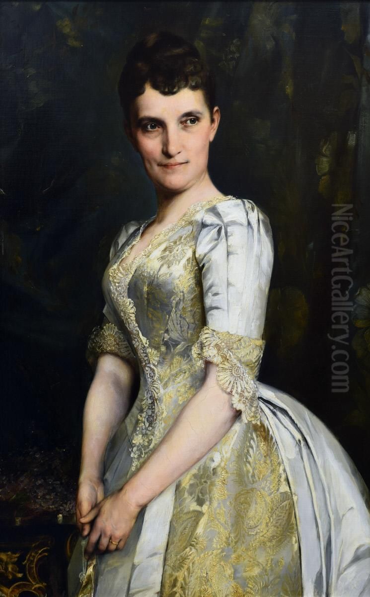 Portrait of Mrs. Keim Oil Painting by Franz Dvorak