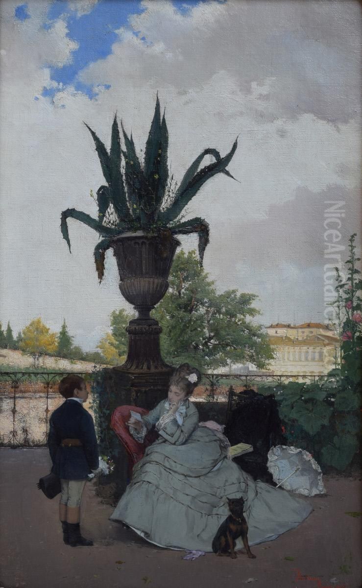 The Note Oil Painting by Maria Fortuny Marsal