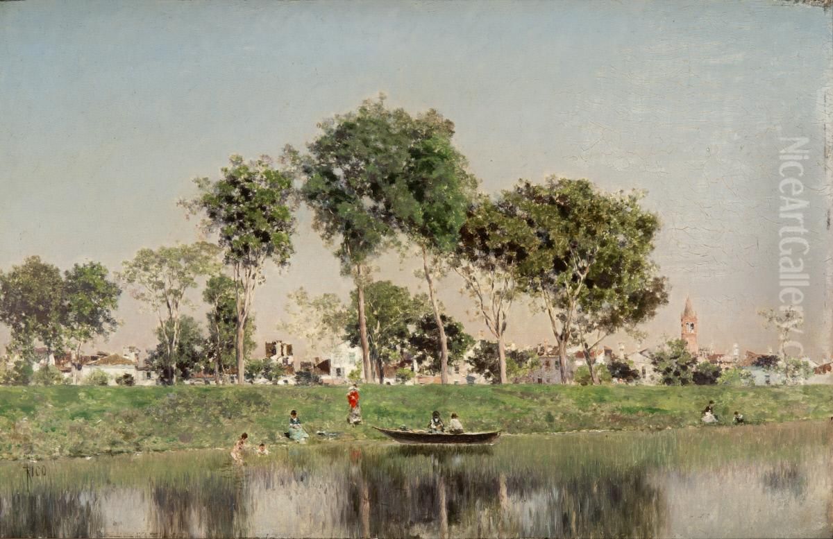 Ribera Italiana Oil Painting by Martin Rico