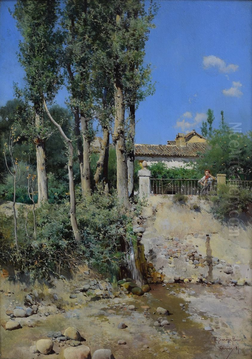 Paisaje espanol Oil Painting by Emilio Sanchez-Perrier