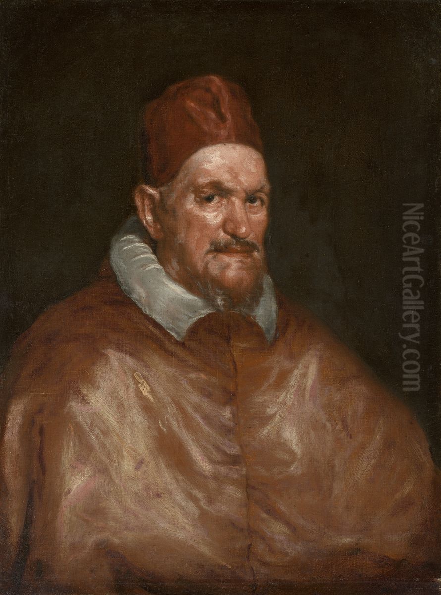 Pope Innocent X Oil Painting by Diego Rodriguez de Silva y Velazquez
