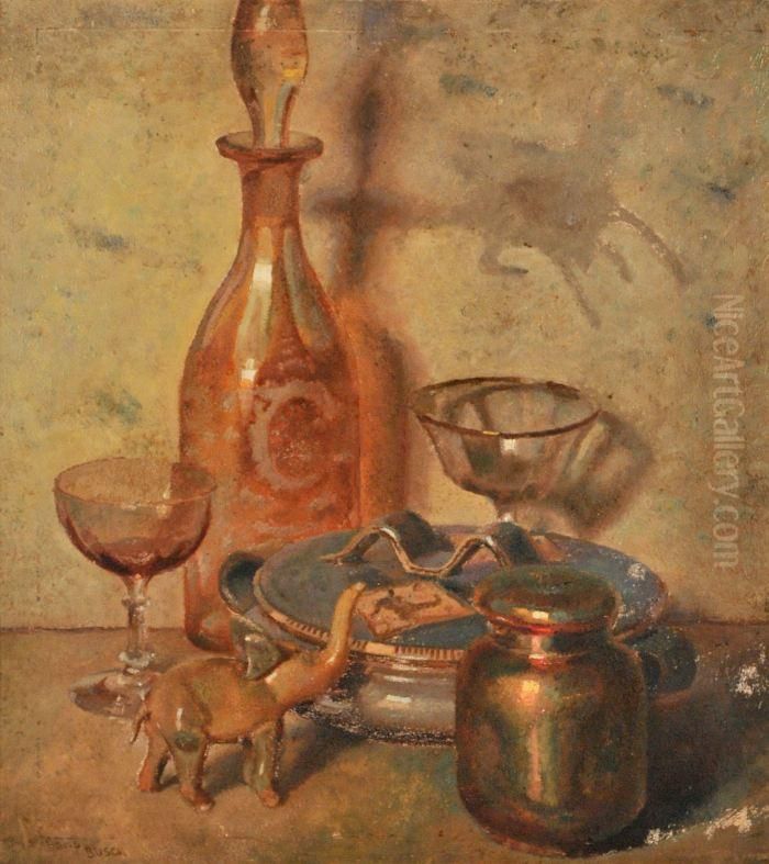 Still Life With Toy Elephant Oil Painting by Hans Busch