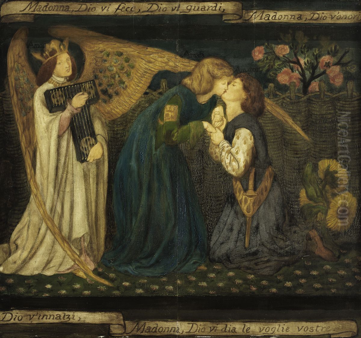 Love's Greeting Oil Painting by Dante Gabriel Rossetti