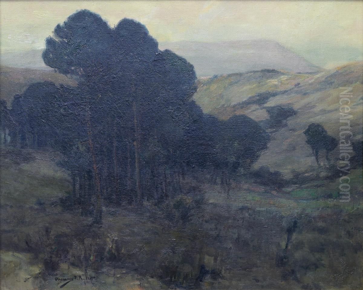 Pines in the Valley Oil Painting by Chauncey Foster Ryder