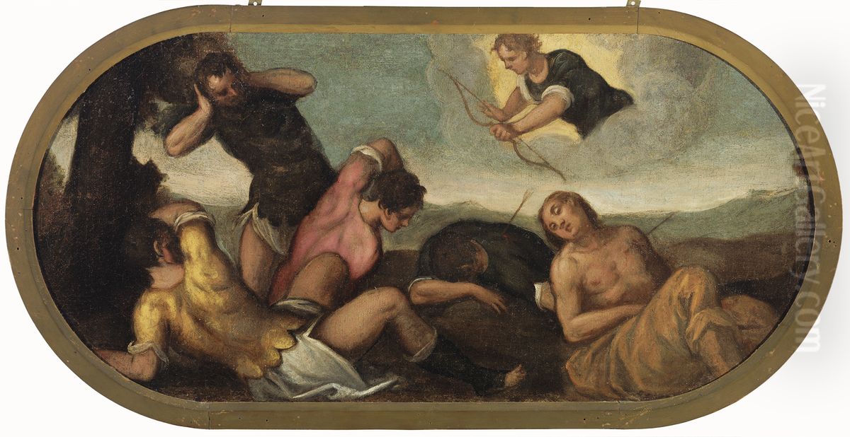 Apollo Shoots the Sons of Niobe Oil Painting by Paolo Veronese (Caliari)