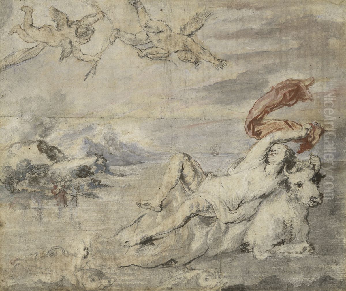 The Rape of Europa Oil Painting by Sir Anthony Van Dyck