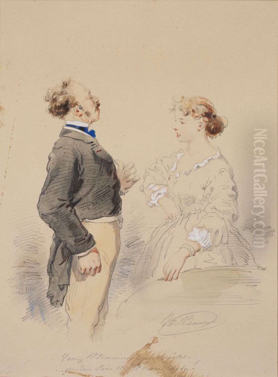 Tenez Monsieur Oil Painting by Edouard de Beaumont