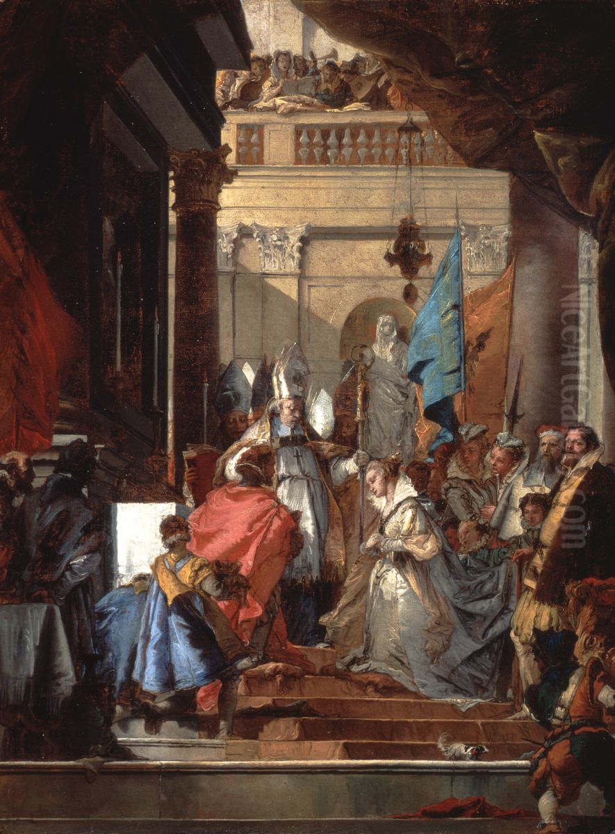 The Wedding of Frederick Barbarossa to Beatrice of Burgundy Oil Painting by Giovanni Domenico Tiepolo