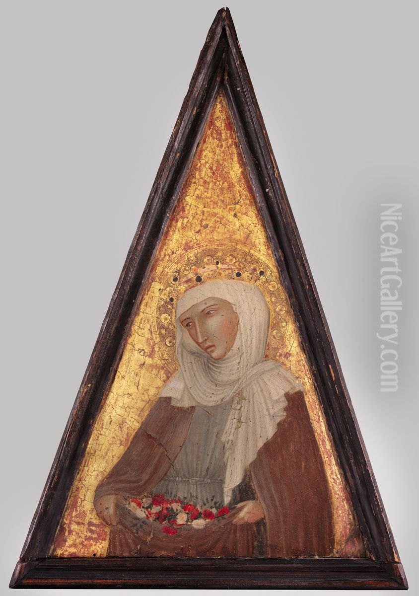Saint Elizabeth of Hungary Oil Painting by Ambrogio Lorenzetti