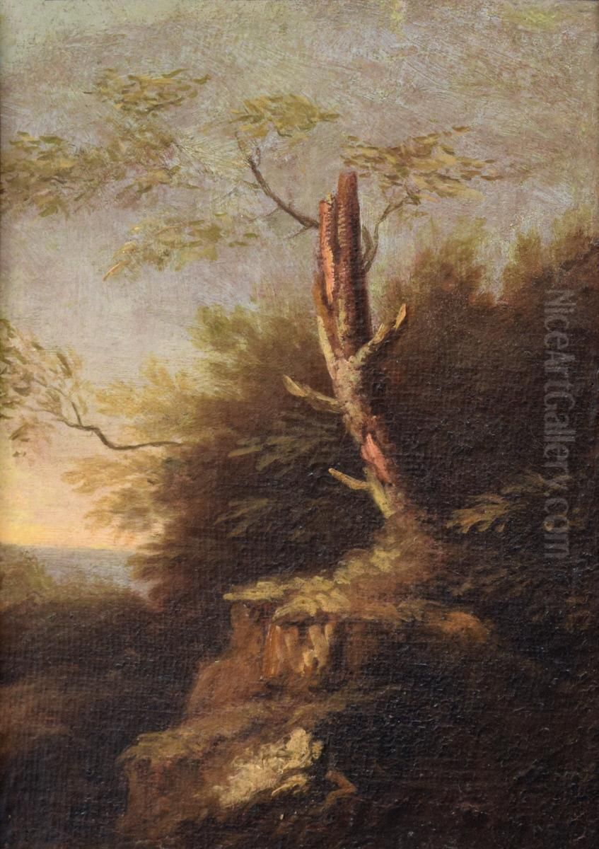 Landscape Sketch Oil Painting by Salvator Rosa