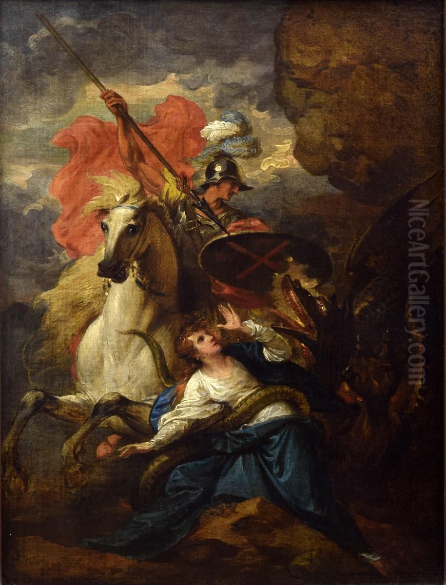St. George and the Dragon Oil Painting by Benjamin West