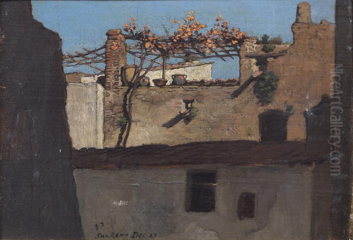 San Remo Terrazza Oil Painting by Elihu Vedder