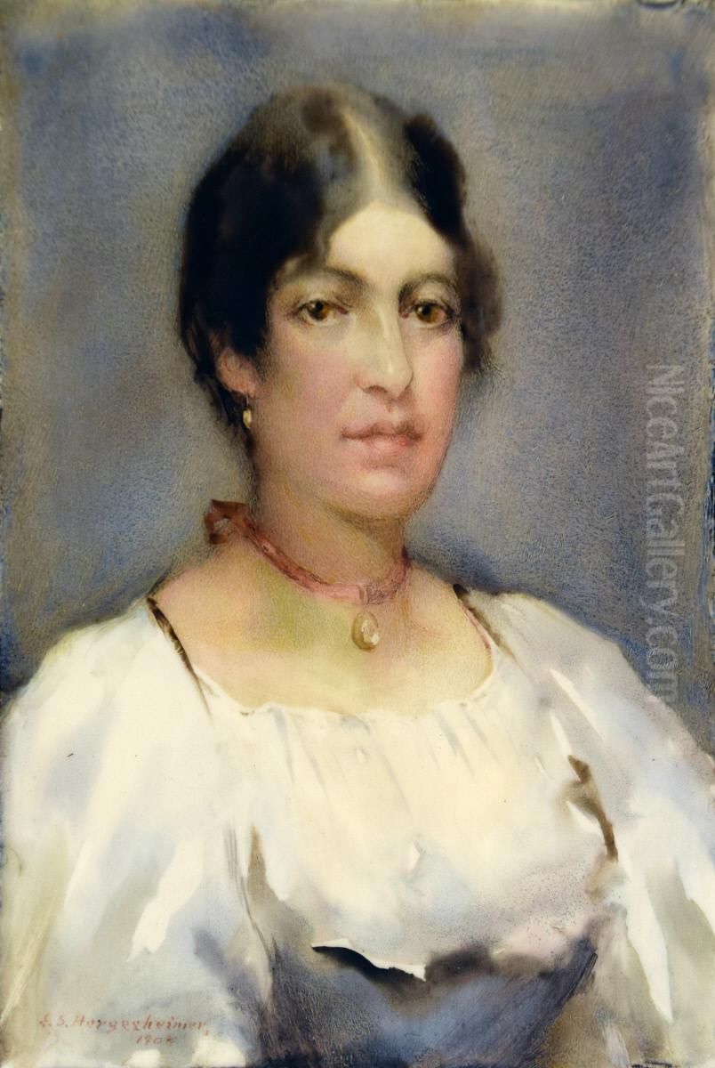 Italian Girl Oil Painting by Ella Sophonisba Hergesheimer