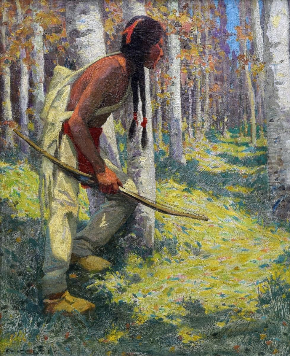 Indian Hunter Oil Painting by E. Irving Couse