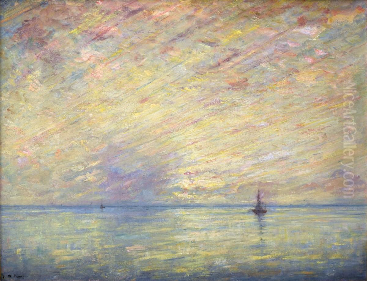 Marine - Green and Gold Oil Painting by Henry Ward Ranger