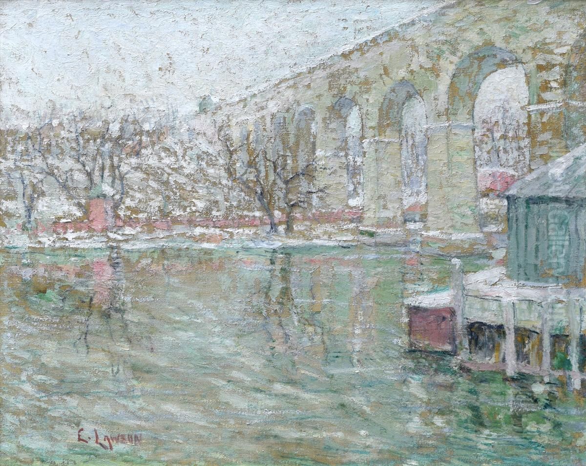 High Bridge - Winter Oil Painting by Ernest Lawson