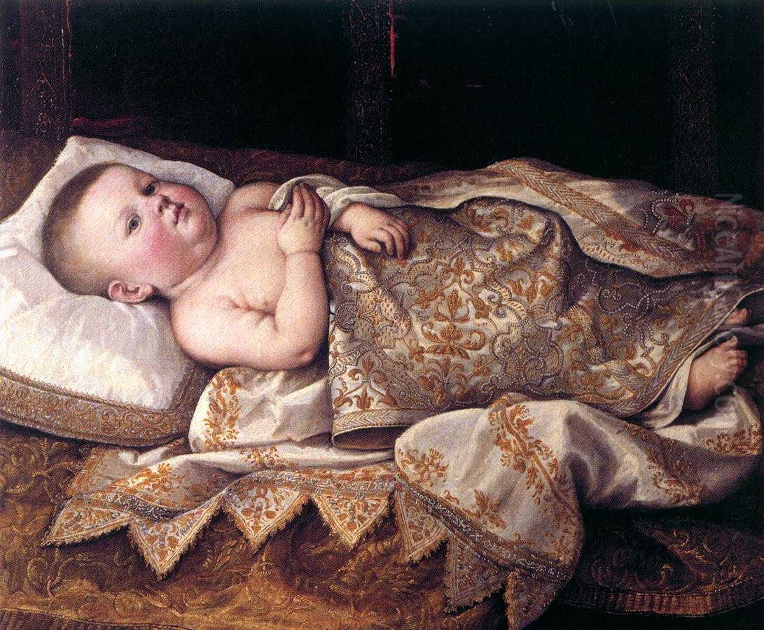 Portrait of Leopoldo de' Medici in swaddling Oil Painting by Jacopo Ligozzi
