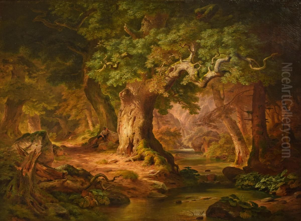 The Mountain Stream Oil Painting by Paul Weber