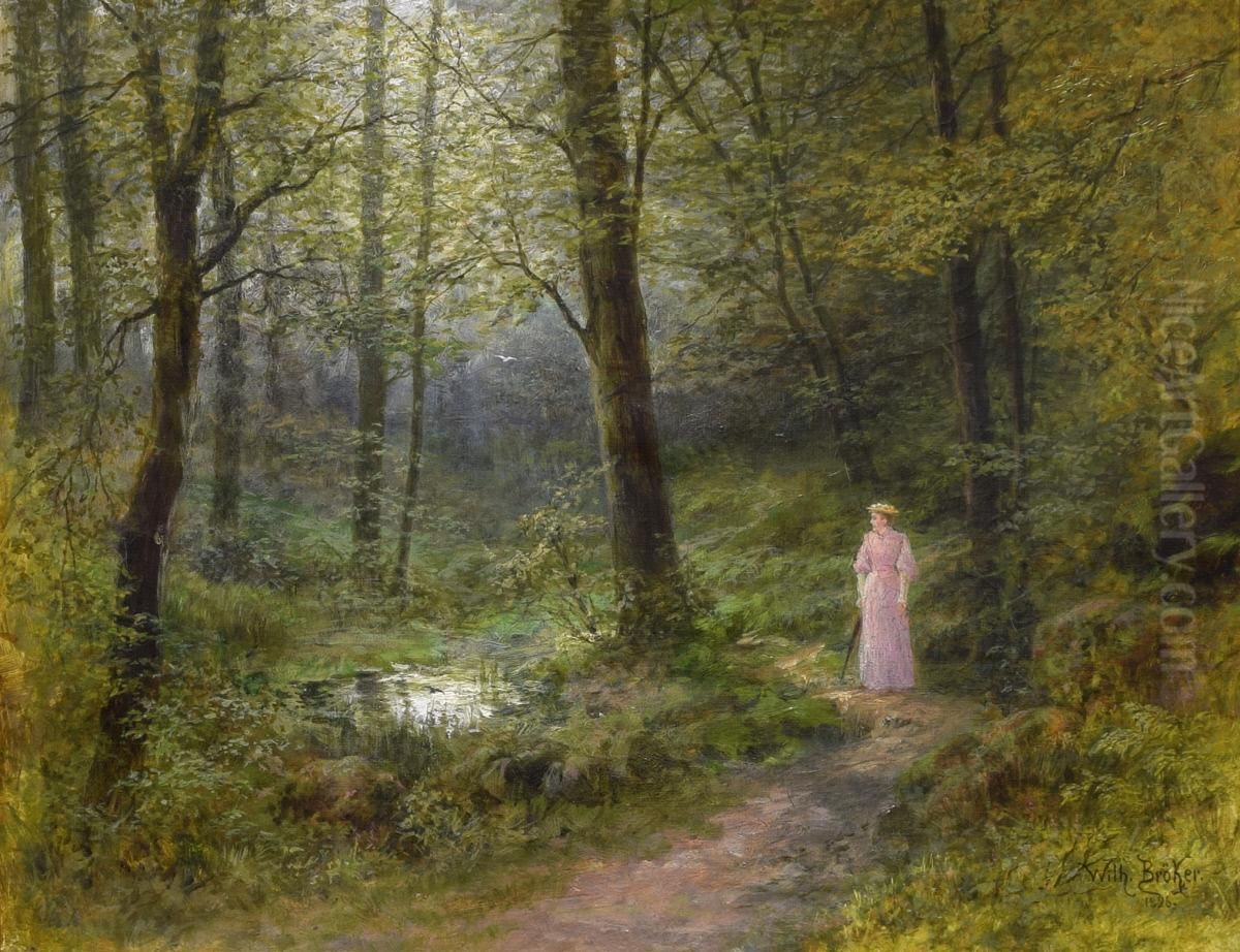 Landscape with Figure Oil Painting by Wilhelm Broker