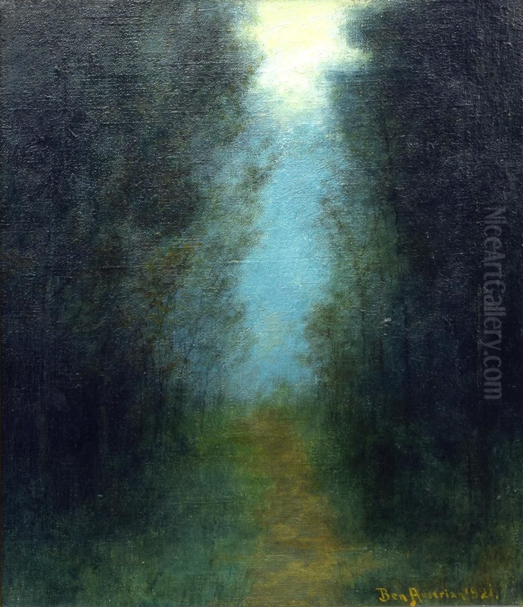 Landscape - Woodland Scene Oil Painting by Ben Austrian