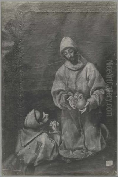 Saint Francis with Brother Leo Oil Painting by El Greco