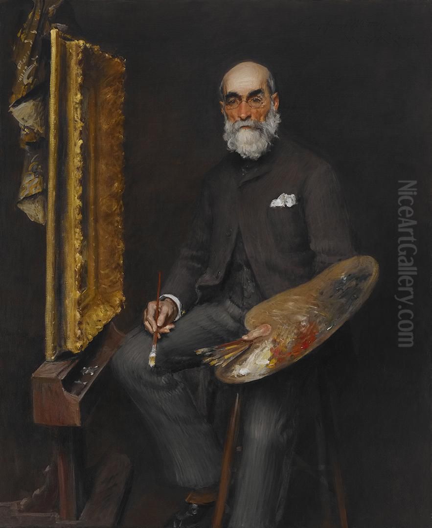 Worthington Whittredge Oil Painting by William Merritt Chase