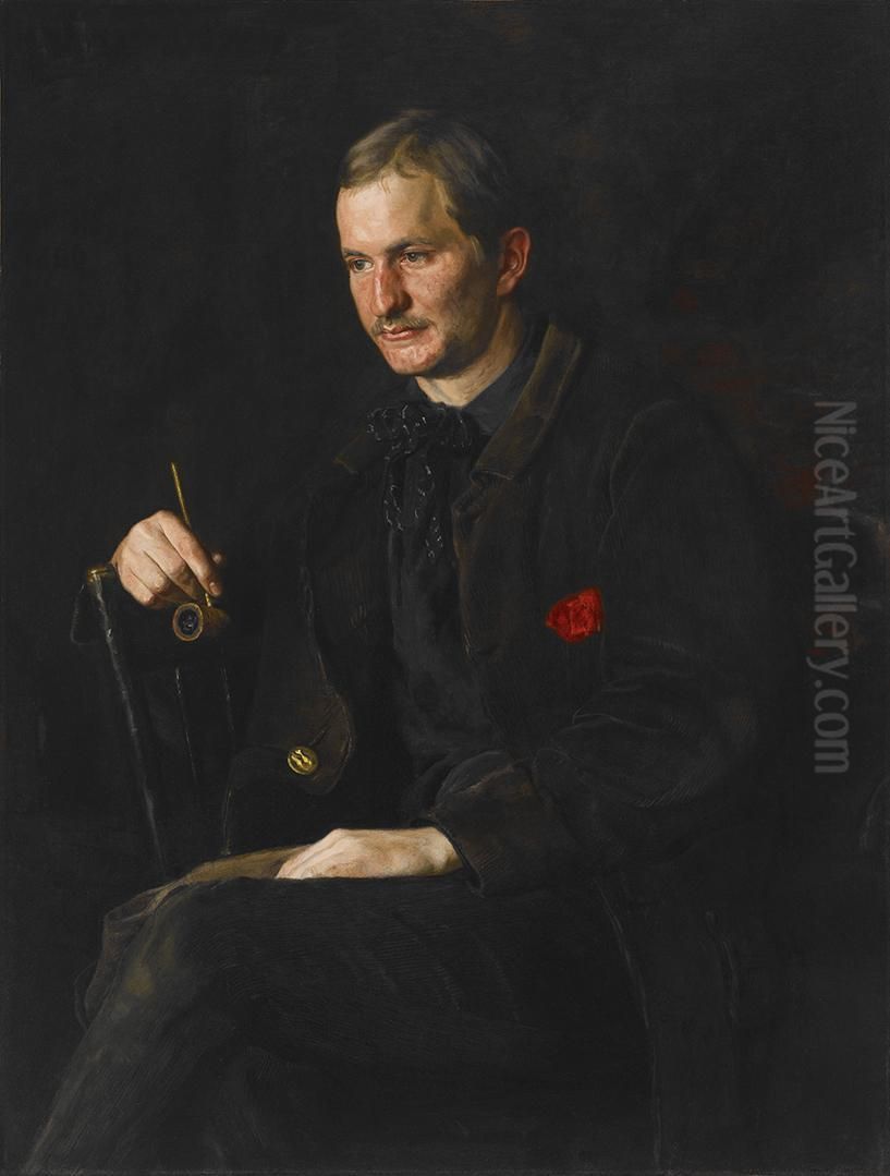 The Art Student (James Wright) Oil Painting by Thomas Cowperthwait Eakins