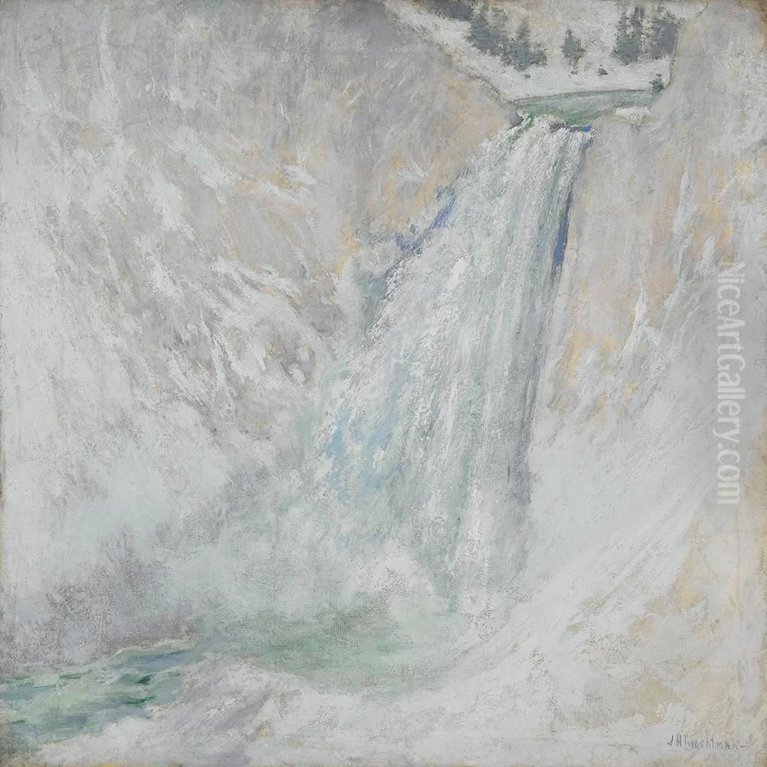 Lower Falls of the Yellowstone Oil Painting by John Henry Twachtman