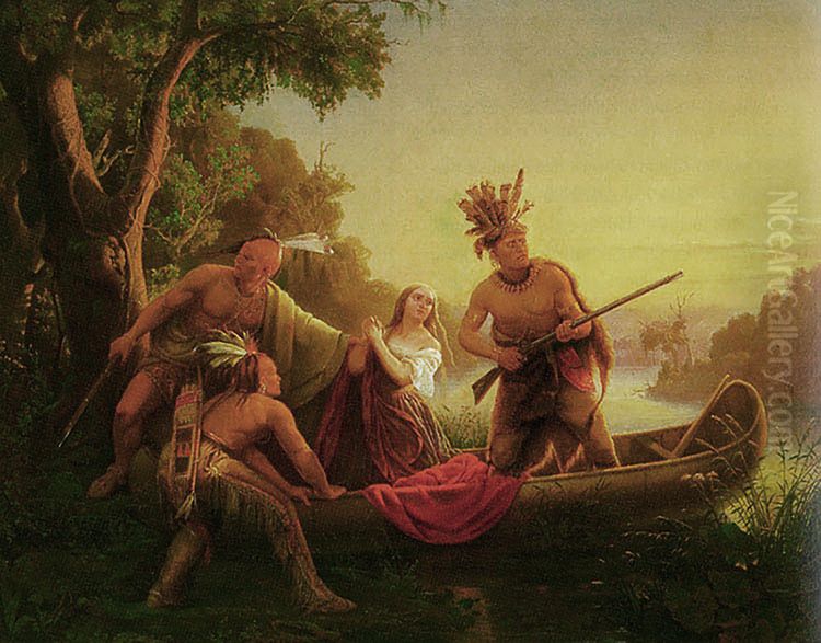 The Abduction of Daniel Boone's Daughter by the Indians Oil Painting by Karl Ferdinand Wimar