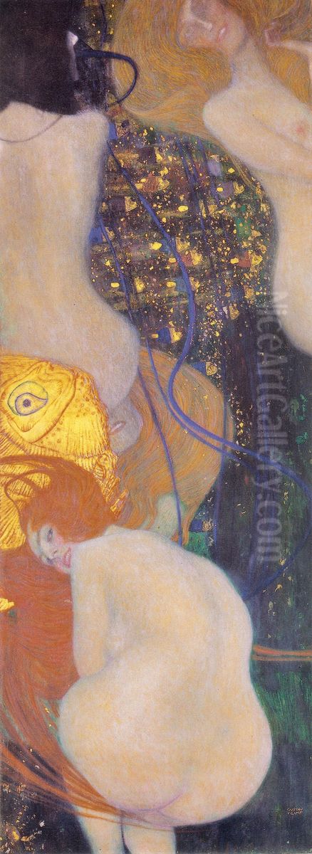 Goldfische Oil Painting by Gustav Klimt