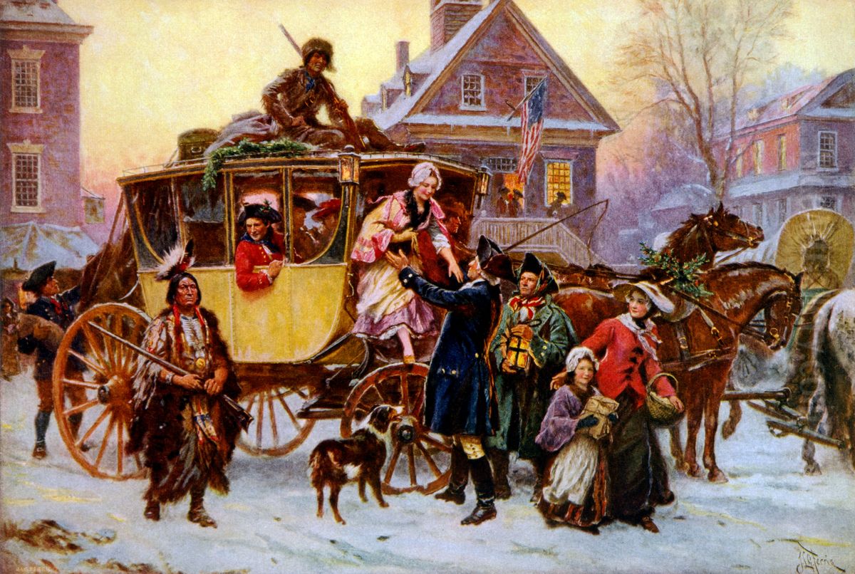 The Christmas coach 1795 Oil Painting by Jean-Leon Gerome Ferris