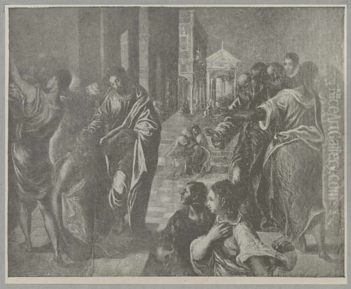 Christ Healing the Blind Oil Painting by El Greco