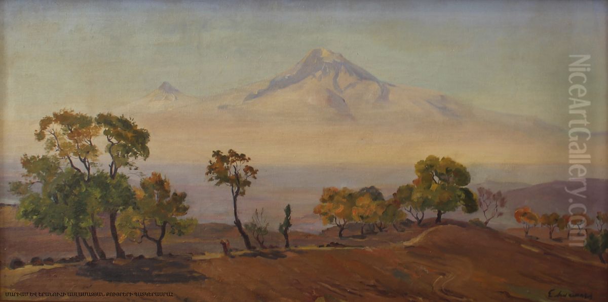 Araratn aravotyan Oil Painting by Eranuhi Aslamazyan