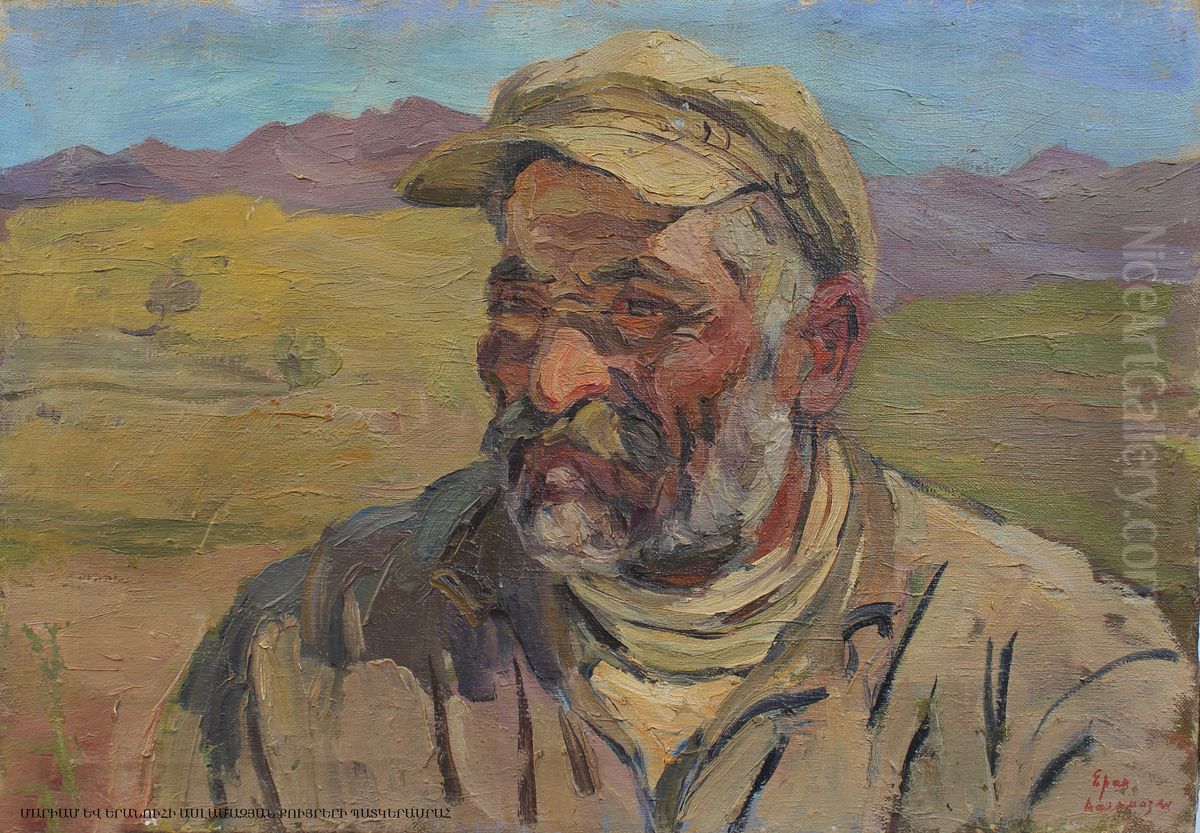 The guard of the farm Oil Painting by Eranuhi Aslamazyan