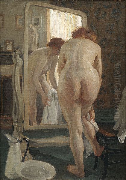 After the bath Oil Painting by E. Phillips Fox
