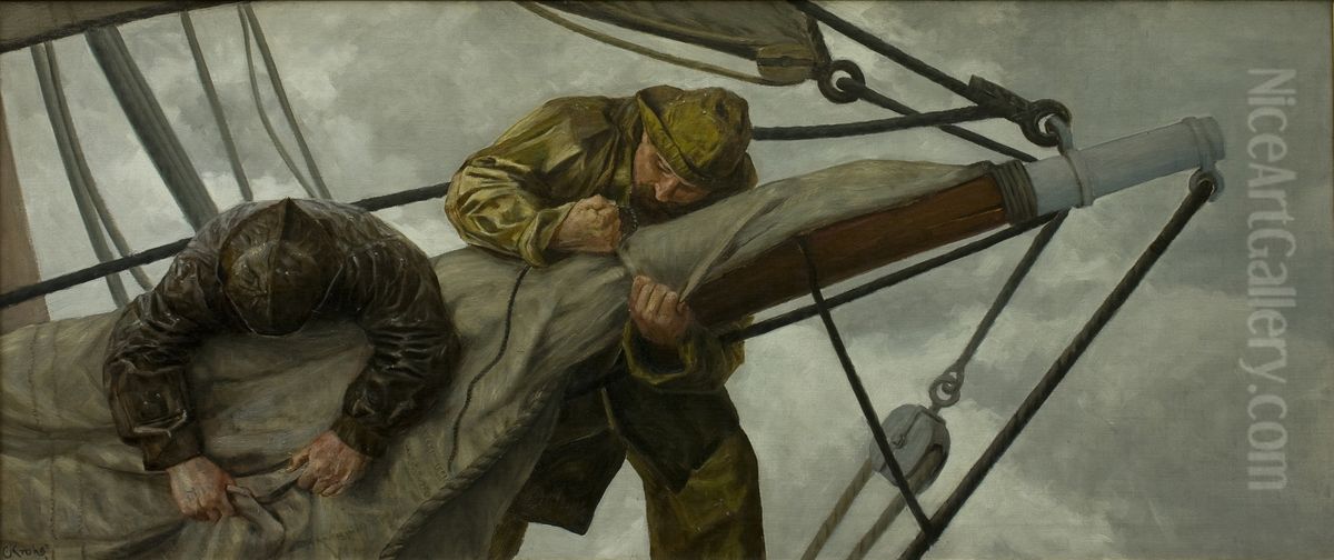 Tre rev Oil Painting by Christian Krohg