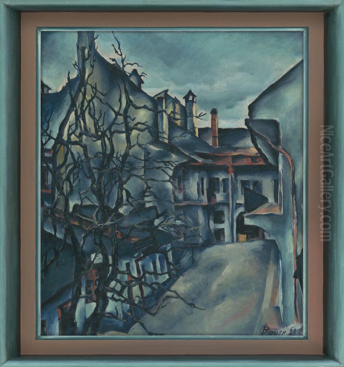 Dvor na Orlej ulici Oil Painting by Konstantin Bauer