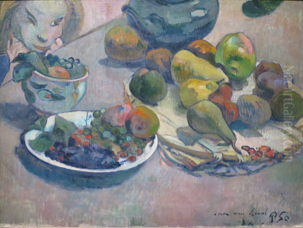 Nature morte aux fruits (dedicacee a Laval) Oil Painting by Paul Gauguin