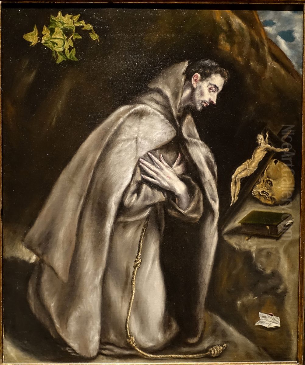 Saint Francis Kneeling in Meditation Oil Painting by El Greco
