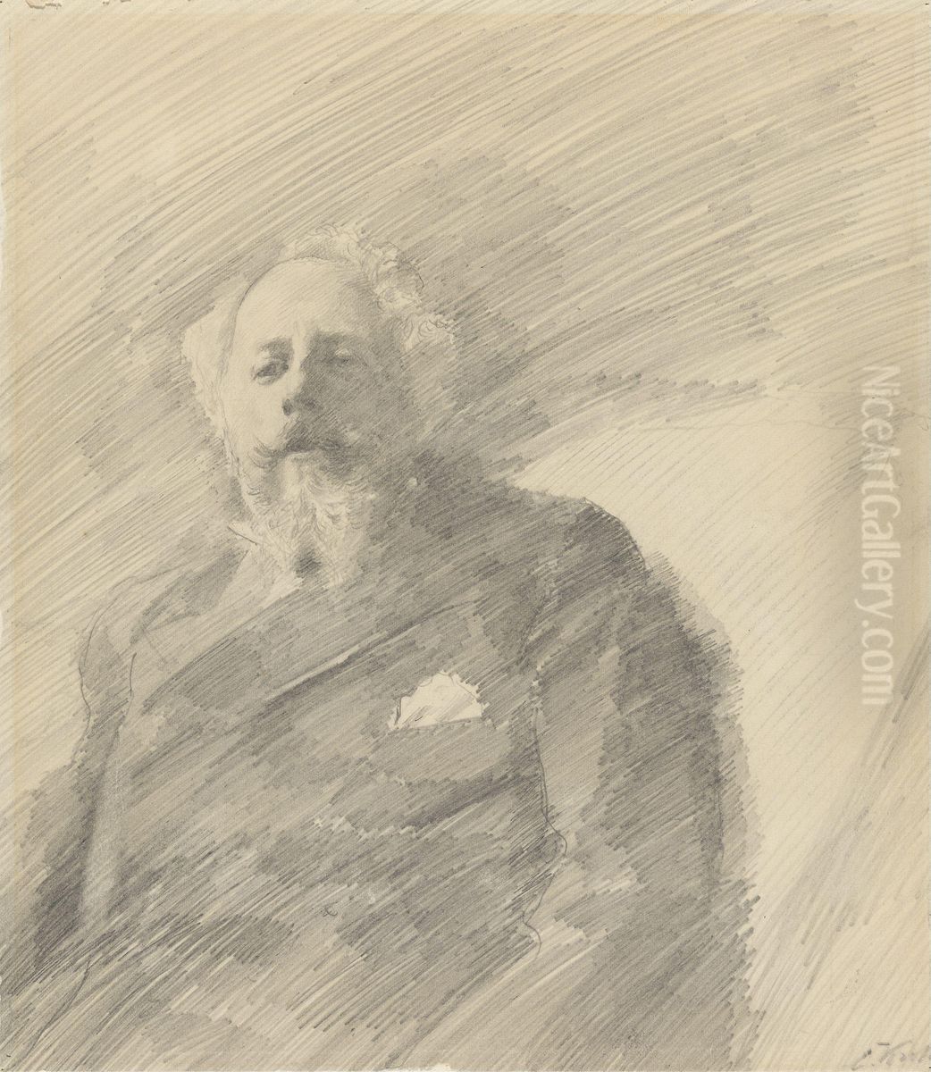 Holger Drachmann Oil Painting by Christian Krohg