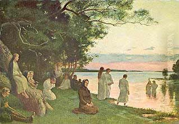Baptists Oil Painting by Gustaf Cederstrom