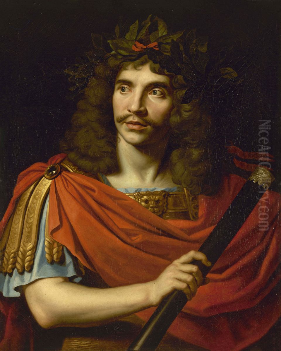 Moliere (1622-1673) dans le role de Cesar de 
