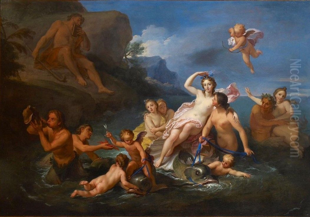 Triumph of Galatea Oil Painting by Louis De Boullogne