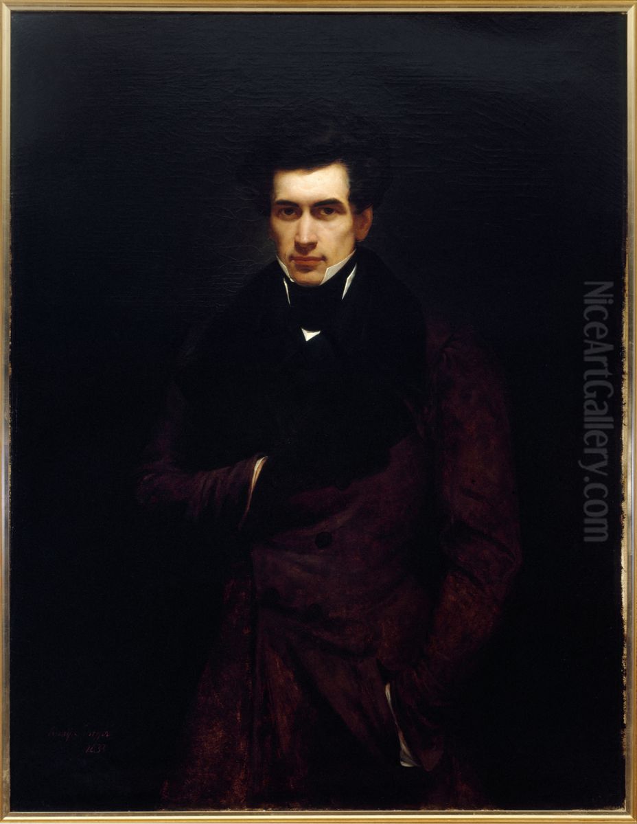 Portrait d'Armand Carrel (1800-1836), journaliste Oil Painting by Ary Scheffer