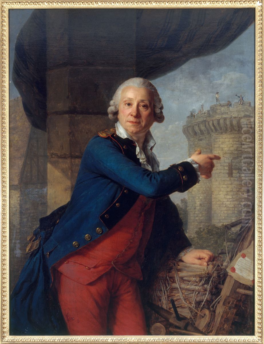 Jean-Henri Masers, chevalier de Latude (1725-1805), montrant la Bastille Oil Painting by Antoine Vestier