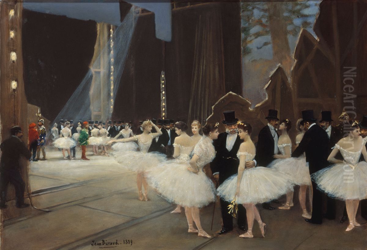 Les coulisses de l'Opera de Paris Oil Painting by Jean Beraud