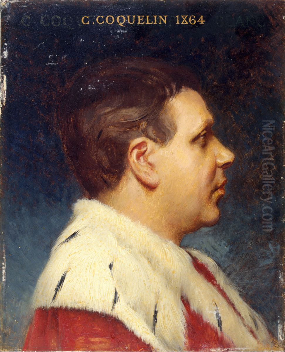 Constant Coquelin (1841-1909), dit Coquelin aine, societaire et membre du comite d'administration de la Comedie-Francaise Oil Painting by Joseph Paul Blanc