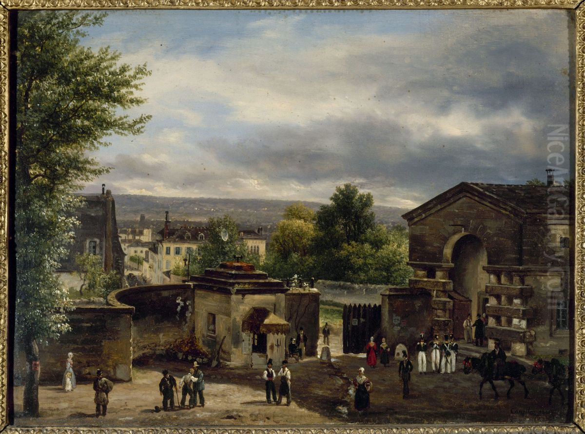 La barriere de la rue Royale-Montmartre Oil Painting by Giuseppe Canella
