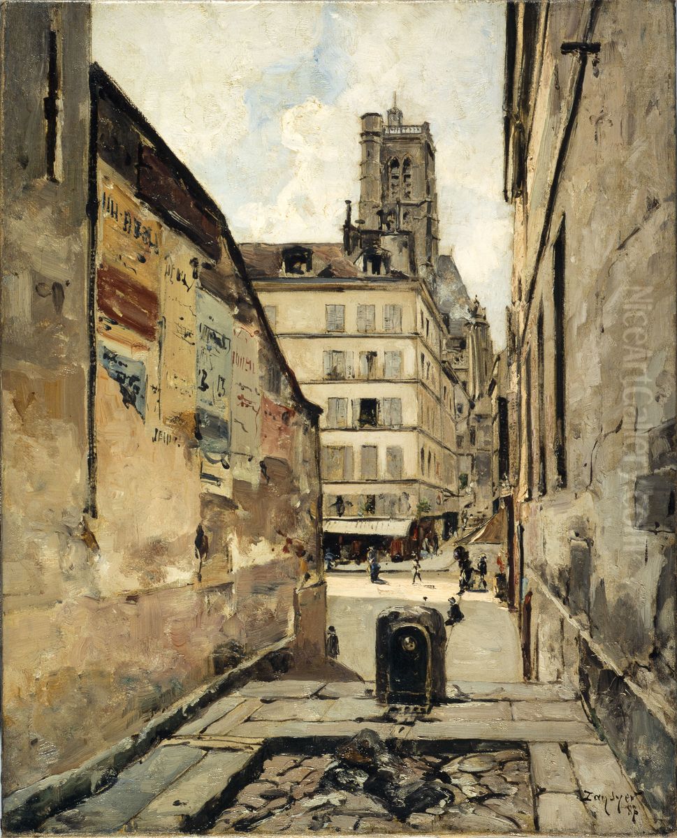 La Rue Grenier-sur-l'Eau Oil Painting by Emmanuel Lansyer